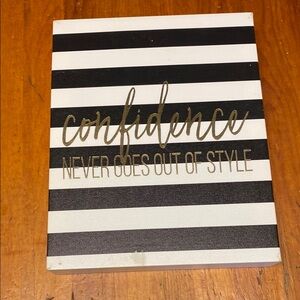 Black and White Striped Wall Art “Confidence never goes out of style”